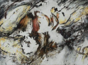 Abtract Painte wiith swirls and scratches white background. subtle highlights in shades of yellow and orange